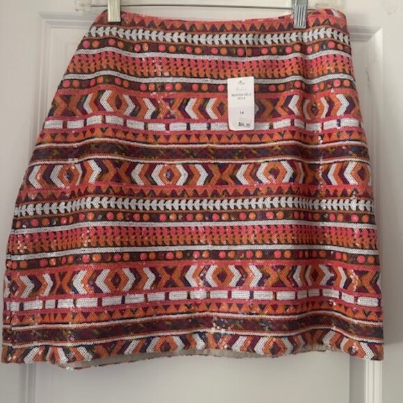 Brand New - Banana Republic Aztec Sequin Skirt -- Size 14 - Picture 2 of 6